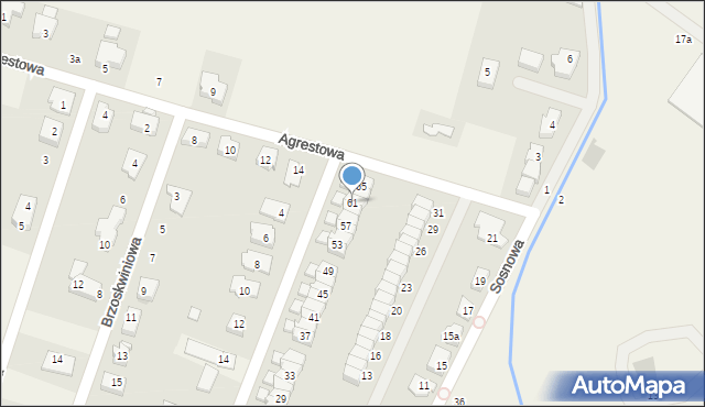 Mokronos Dolny, Wiśniowa, 61, mapa Mokronos Dolny