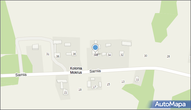 Mokrus, Wierzbowa, 34B, mapa Mokrus
