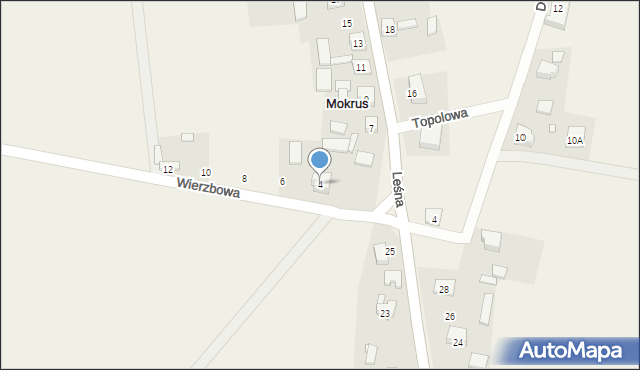 Mokrus, Wierzbowa, 4, mapa Mokrus