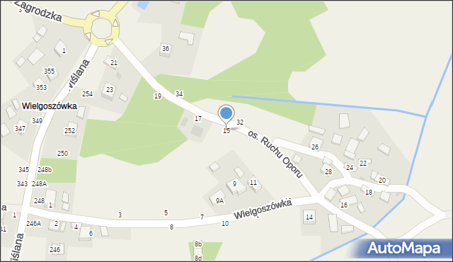 Mokrzyska, Wielgoszówka, 15, mapa Mokrzyska