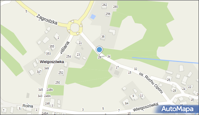 Mokrzyska, Wielgoszówka, 19, mapa Mokrzyska