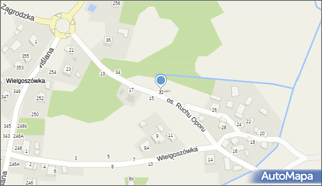 Mokrzyska, Wielgoszówka, 32, mapa Mokrzyska