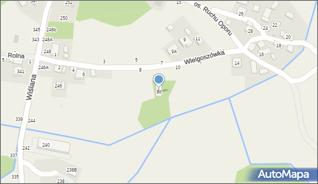 Mokrzyska, Wielgoszówka, 8d, mapa Mokrzyska