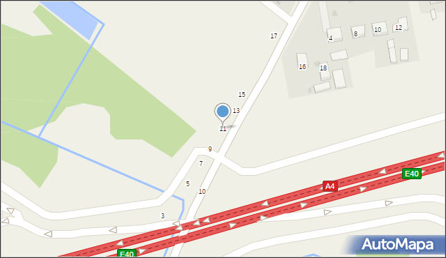 Mokrzyska, Wiślana, 11, mapa Mokrzyska