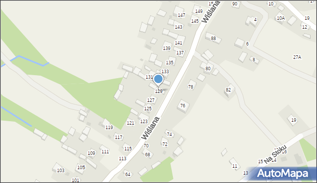 Mokrzyska, Wiślana, 129, mapa Mokrzyska