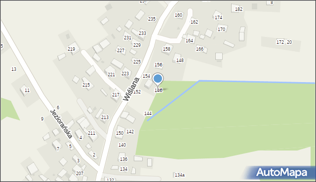 Mokrzyska, Wiślana, 146, mapa Mokrzyska