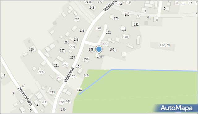 Mokrzyska, Wiślana, 148, mapa Mokrzyska