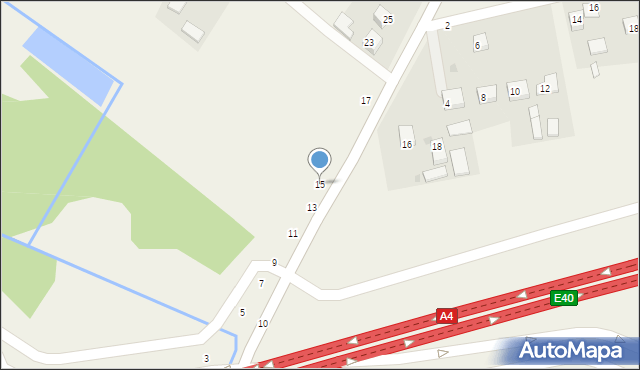 Mokrzyska, Wiślana, 15, mapa Mokrzyska