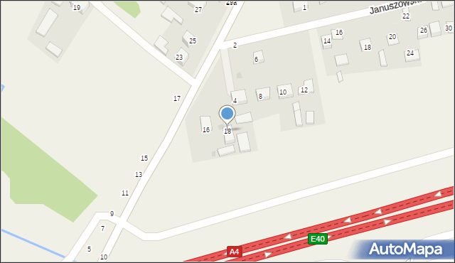 Mokrzyska, Wiślana, 18, mapa Mokrzyska