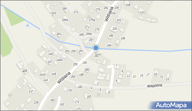Mokrzyska, Wiślana, 192, mapa Mokrzyska