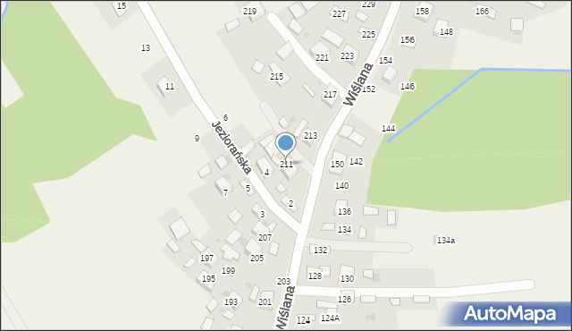 Mokrzyska, Wiślana, 211, mapa Mokrzyska