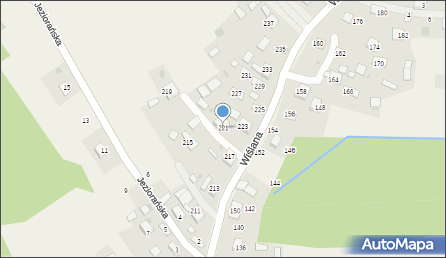 Mokrzyska, Wiślana, 221, mapa Mokrzyska
