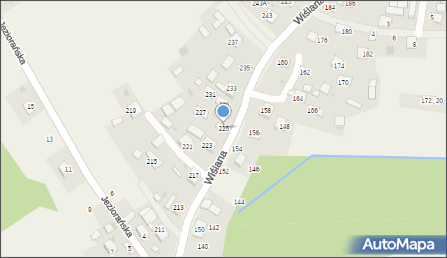 Mokrzyska, Wiślana, 225, mapa Mokrzyska