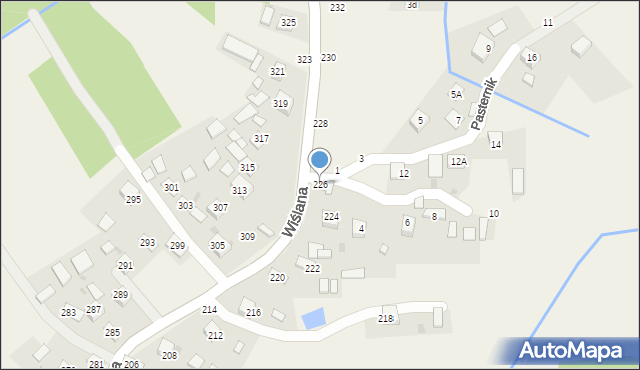 Mokrzyska, Wiślana, 226, mapa Mokrzyska