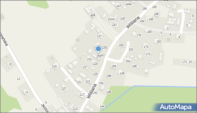 Mokrzyska, Wiślana, 233, mapa Mokrzyska