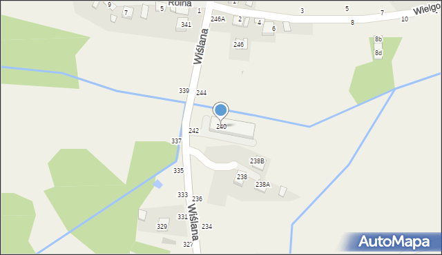 Mokrzyska, Wiślana, 240, mapa Mokrzyska