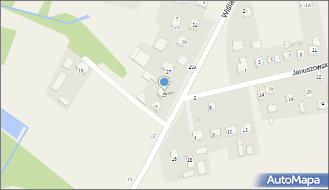 Mokrzyska, Wiślana, 25, mapa Mokrzyska
