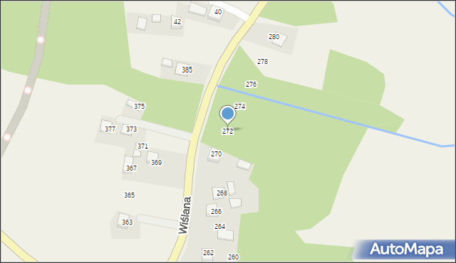 Mokrzyska, Wiślana, 272, mapa Mokrzyska