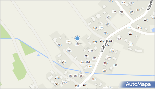 Mokrzyska, Wiślana, 273, mapa Mokrzyska