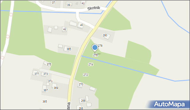 Mokrzyska, Wiślana, 276, mapa Mokrzyska