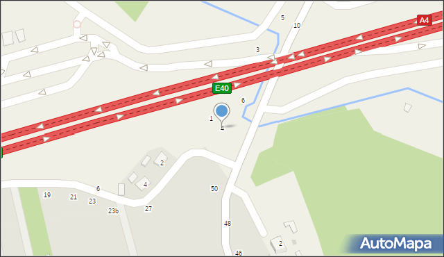 Mokrzyska, Wiślana, 4, mapa Mokrzyska