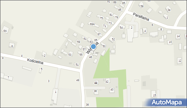 Mokrzyska, Wiślana, 48, mapa Mokrzyska