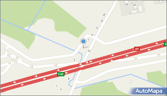 Mokrzyska, Wiślana, 5, mapa Mokrzyska