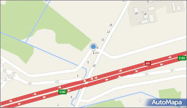 Mokrzyska, Wiślana, 7, mapa Mokrzyska