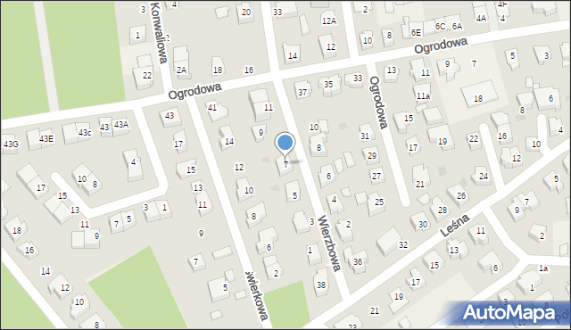 Mosty, Wierzbowa, 7, mapa Mosty