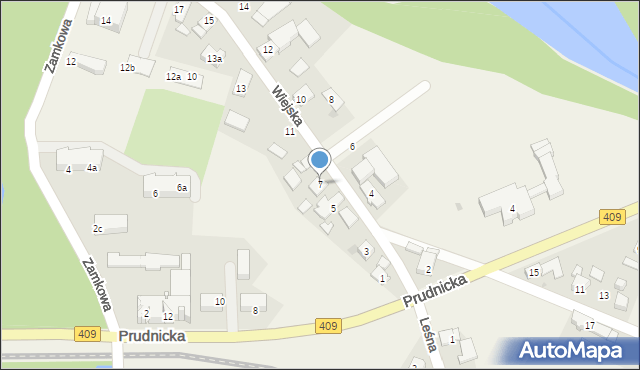 Moszna, Wiejska, 7, mapa Moszna