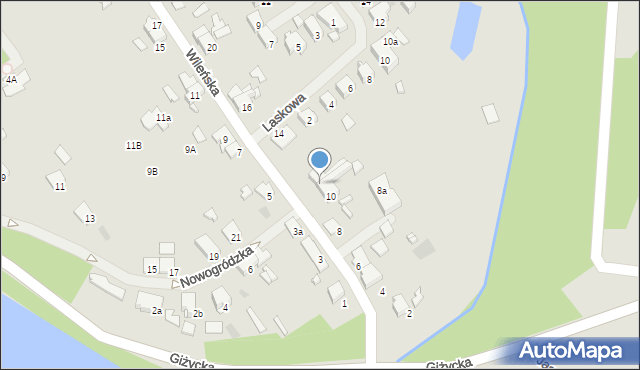 Mrągowo, Wileńska, 12, mapa Mrągowo