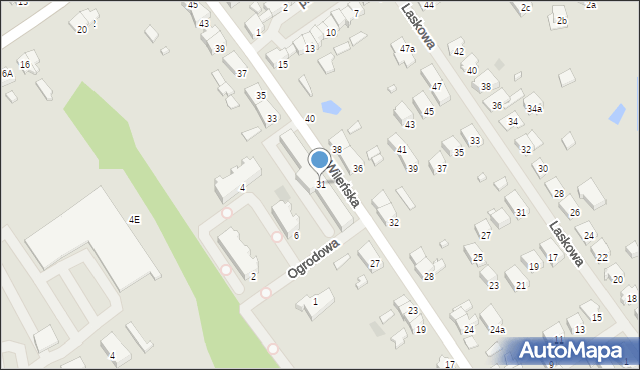 Mrągowo, Wileńska, 31, mapa Mrągowo