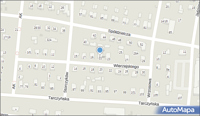 Mszczonów, Wierzejskiego Józefa, ks., 21, mapa Mszczonów