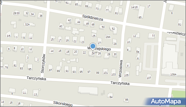 Mszczonów, Wierzejskiego Józefa, ks., 24, mapa Mszczonów