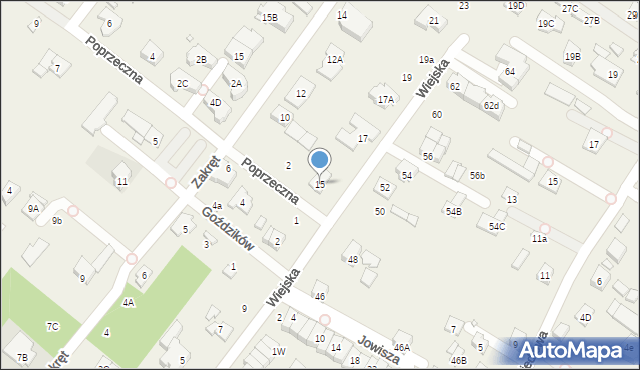 Mysiadło, Wiejska, 15, mapa Mysiadło