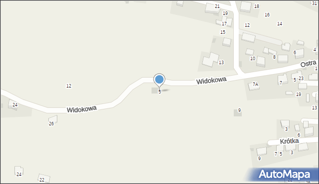 Myślachowice, Widokowa, 5, mapa Myślachowice