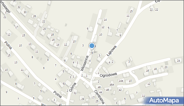 Myślachowice, Wiosenna, 6, mapa Myślachowice