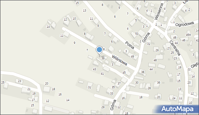 Myślachowice, Wiśniowa, 5, mapa Myślachowice