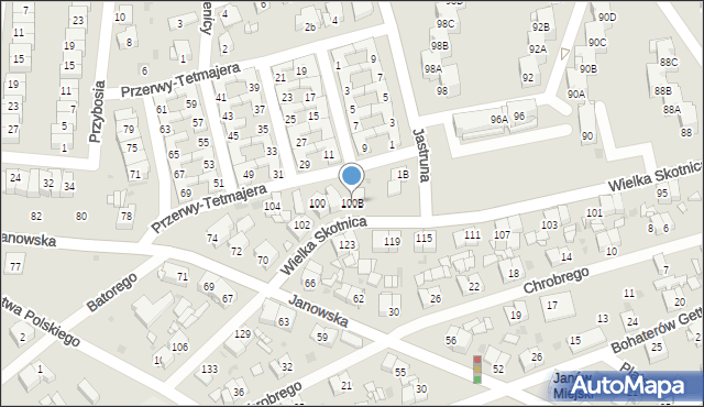 Mysłowice, Wielka Skotnica, 100B, mapa Mysłowice