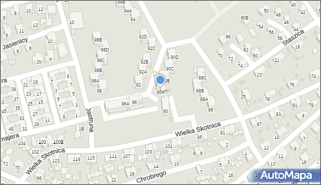 Mysłowice, Wielka Skotnica, 90A, mapa Mysłowice