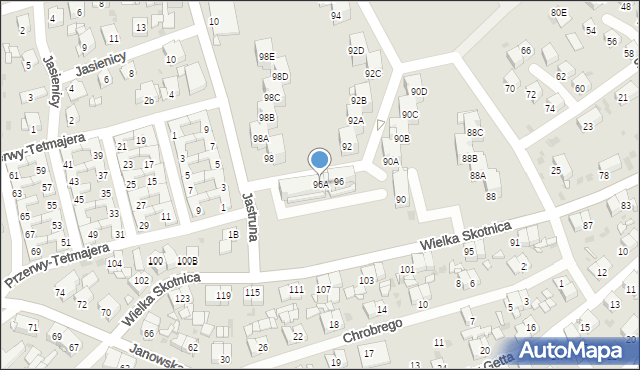 Mysłowice, Wielka Skotnica, 96A, mapa Mysłowice