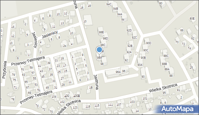 Mysłowice, Wielka Skotnica, 98A, mapa Mysłowice