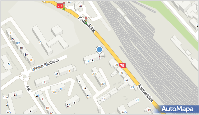 Mysłowice, Wielka Skotnica, 1, mapa Mysłowice