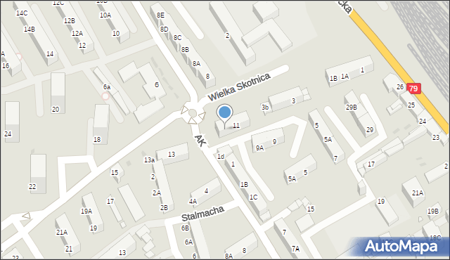 Mysłowice, Wielka Skotnica, 11A, mapa Mysłowice