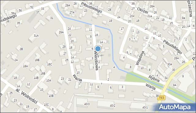 Myszków, Wierzbowa, 8, mapa Myszków