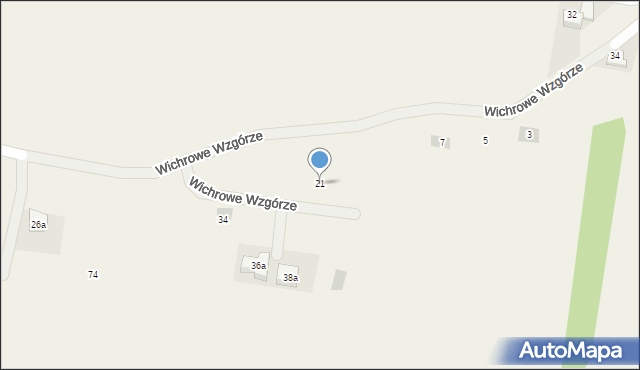 Myszkowice, Wichrowe Wzgórze, 21, mapa Myszkowice