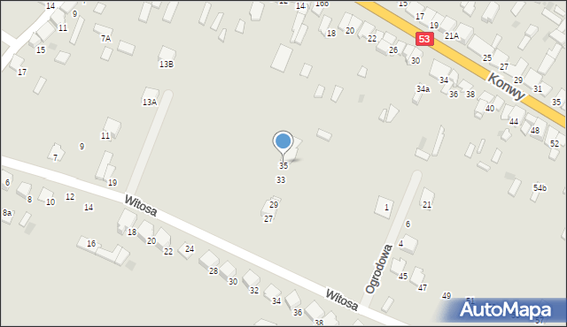 Myszyniec, Witosa Wincentego, 37a, mapa Myszyniec