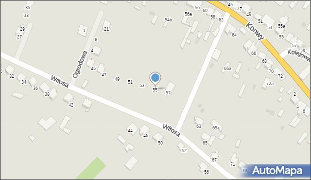 Myszyniec, Witosa Wincentego, 55, mapa Myszyniec