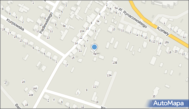 Myszyniec, Witosa Wincentego, 7A, mapa Myszyniec