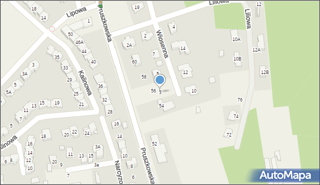 Nadarzyn, Wiosenna, 3, mapa Nadarzyn